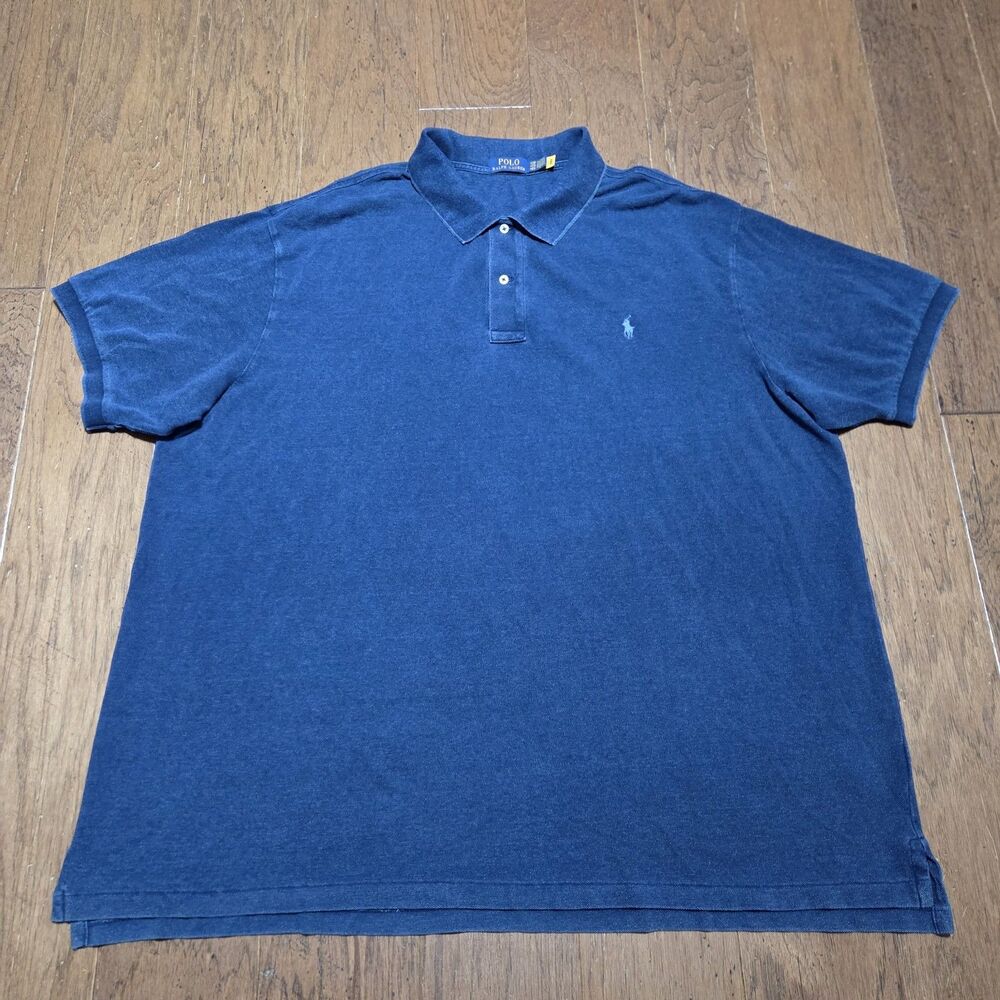 Polo Ralph Lauren Big & Tall Mens 4XB Indigo Blue Polo Shirt Cotton